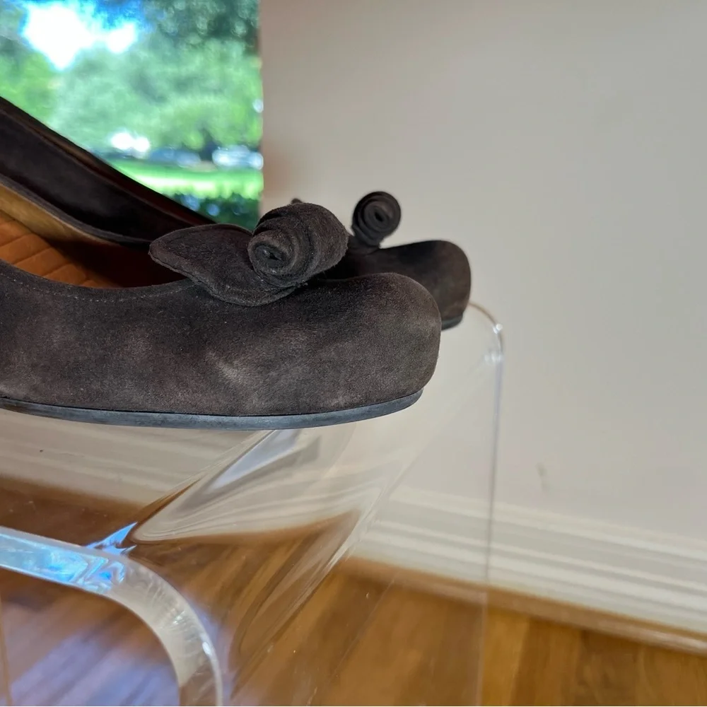 Chie Mihara Chocolate Suede Wedges - Picture 6 of 11